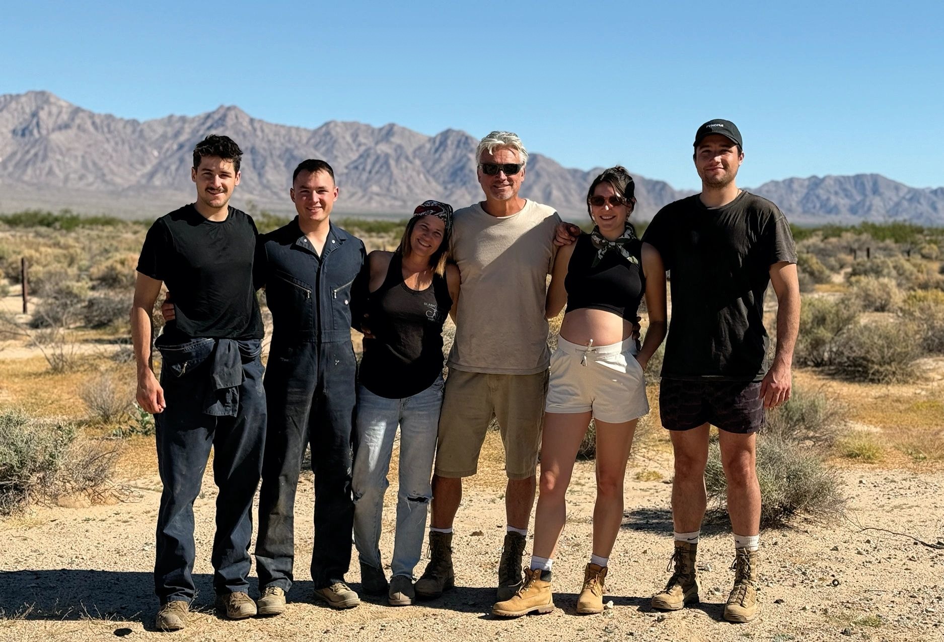 The Striler family in the California desert